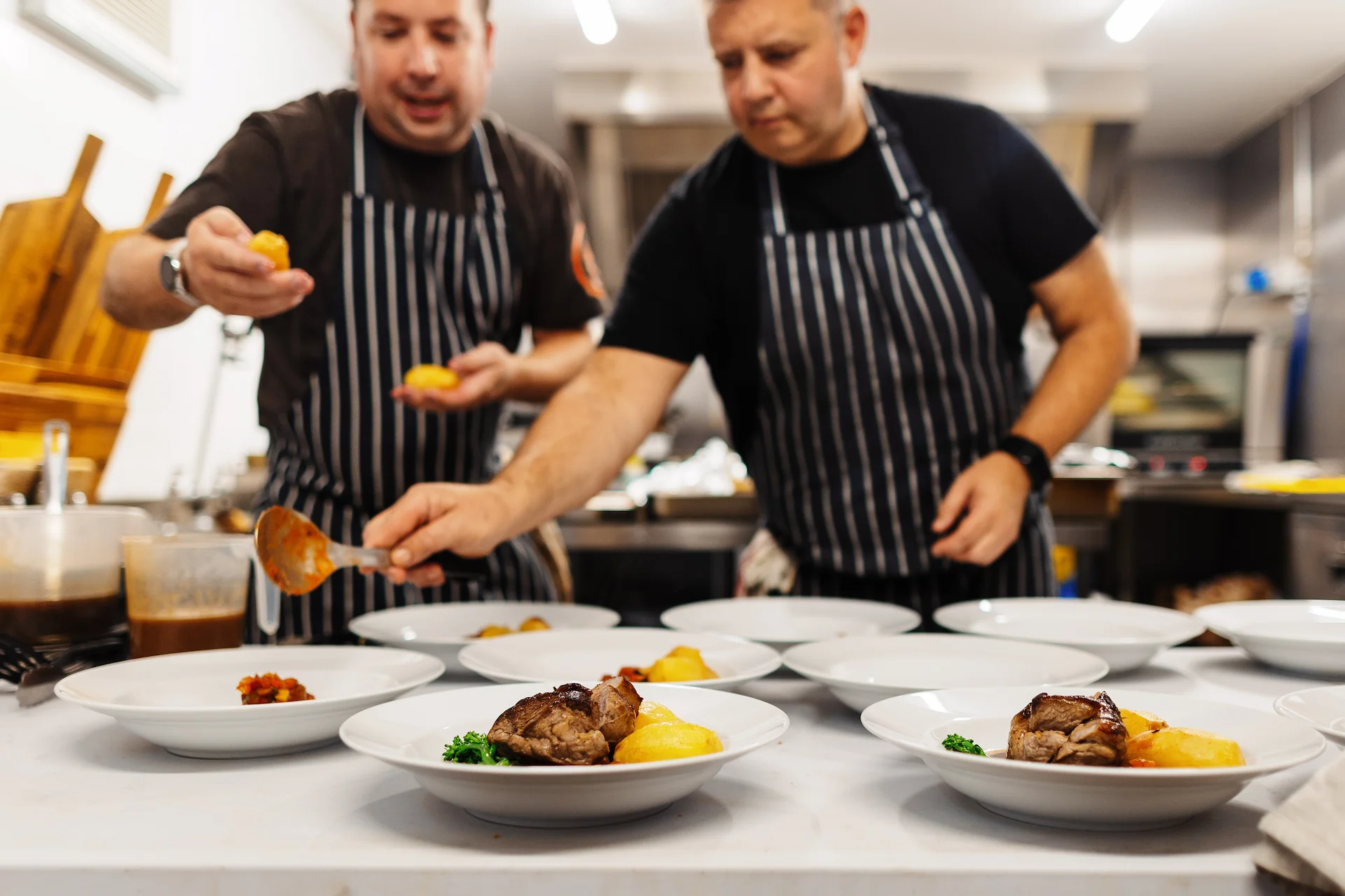 Simon and Dan Plating Up Food Service